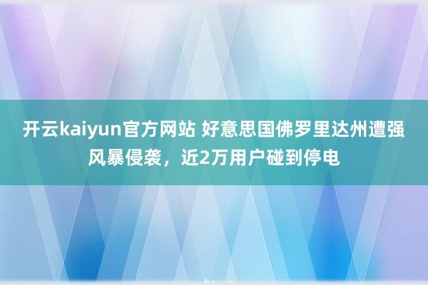 开云kaiyun官方网站 好意思国佛罗里达州遭强风暴侵袭，近2万用户碰到停电