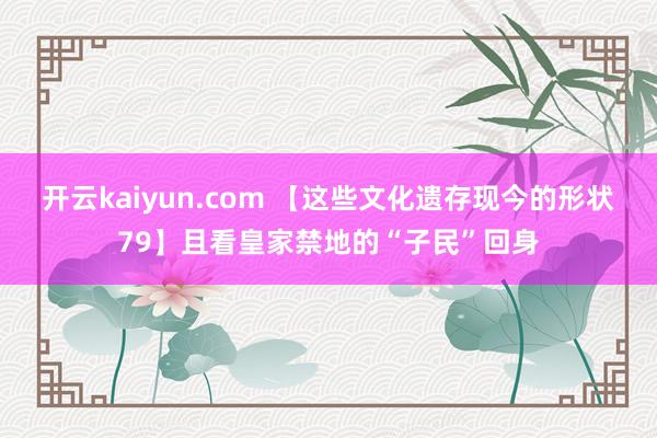 开云kaiyun.com 【这些文化遗存现今的形状79】且看皇家禁地的“子民”回身