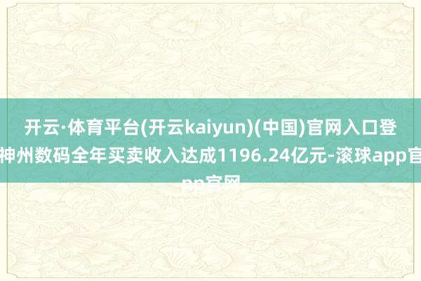 开云·体育平台(开云kaiyun)(中国)官网入口登录神州数码全年买卖收入达成1196.24亿元-滚球app官网