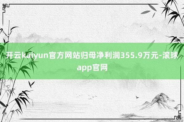 开云kaiyun官方网站归母净利润355.9万元-滚球app官网