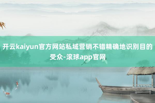 开云kaiyun官方网站私域营销不错精确地识别目的受众-滚球app官网