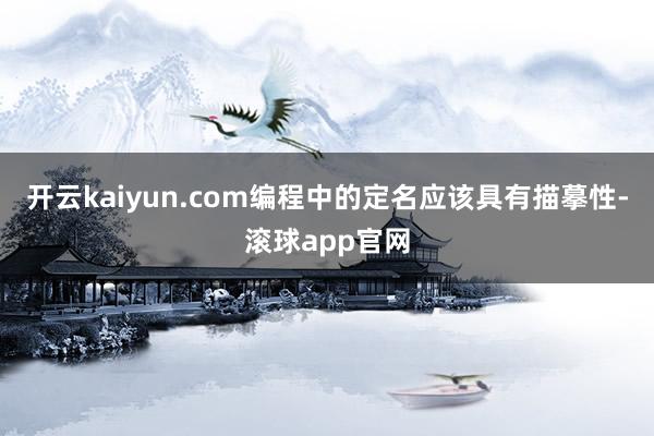 开云kaiyun.com编程中的定名应该具有描摹性-滚球app官网