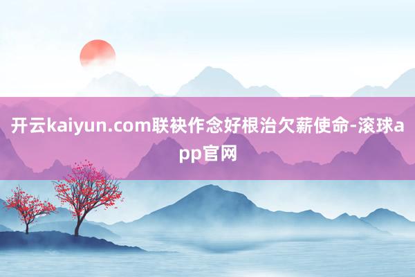 开云kaiyun.com联袂作念好根治欠薪使命-滚球app官网