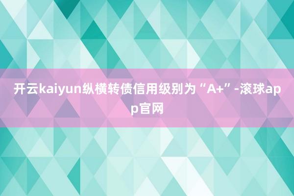 开云kaiyun纵横转债信用级别为“A+”-滚球app官网