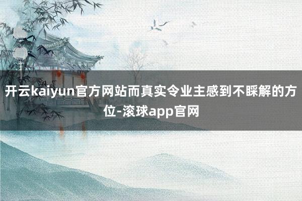 开云kaiyun官方网站而真实令业主感到不睬解的方位-滚球app官网