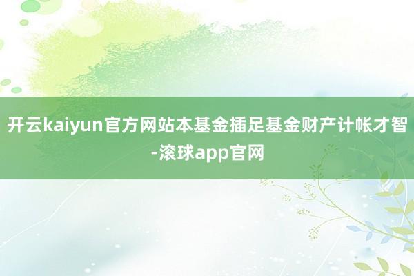 开云kaiyun官方网站本基金插足基金财产计帐才智-滚球app官网