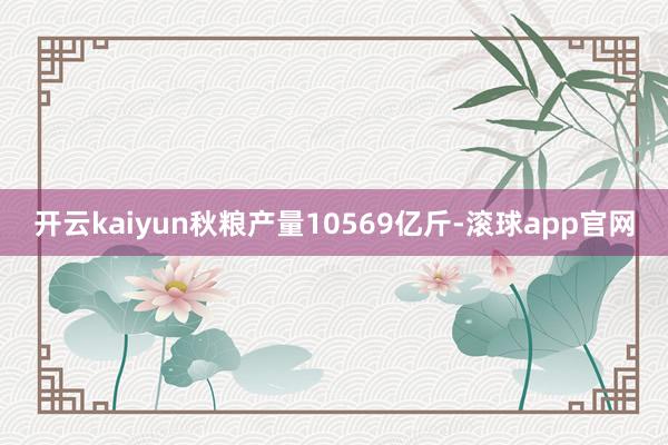 开云kaiyun秋粮产量10569亿斤-滚球app官网