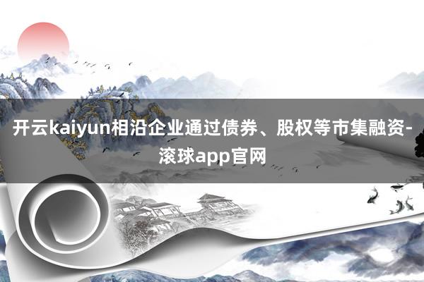 开云kaiyun相沿企业通过债券、股权等市集融资-滚球app官网